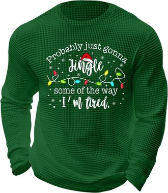 Generic Probably Just Gonna Jingle Some Of The Way Im Tired Printed Christmas Shirts Long Sleeve Xmas Mens Jumper Crew Neck Fall Winter Mens T-shirts Fashion 