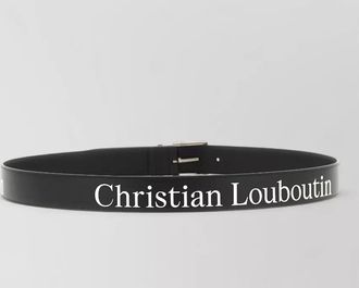 Christian Louboutin leather logo-print belt
