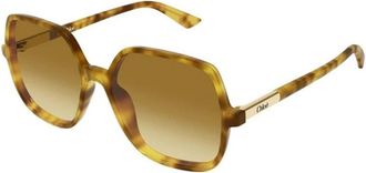 Chlo&eacute; Geometrische Zonnebril Vierkant - Dames - Zonnebrillen - Bruin - 55 MM - Accessoires