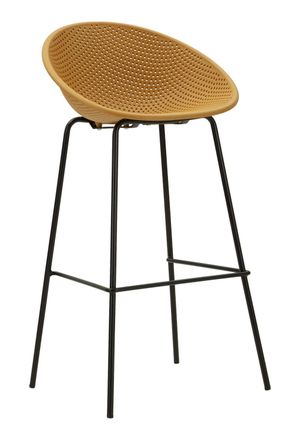 Mauro Ferretti Taburete de bar para exterior de pp color mostaza, 50x50x98 cm