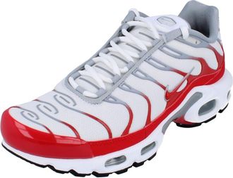 Nike Air Max Plus Mens Running Trainers IF6224 Sneakers Shoes (UK 6.5 US 7.5 EU 40.5, White University red Wolf Grey 101)