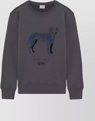 Autry crew neck dog print long sleeves sweatshirt