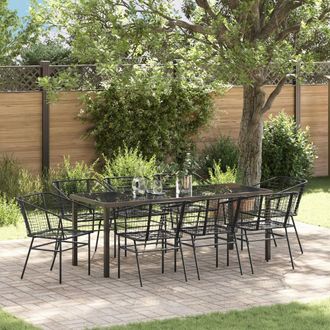 Berkfield Home Set of 5 Black PE rattan, powder-coated steel Standard