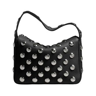 Khaite Elena Kleine Handtas met Zilveren Studs - Dames - Handtassen - Zwart - ONE Size - Leer - Tassen
