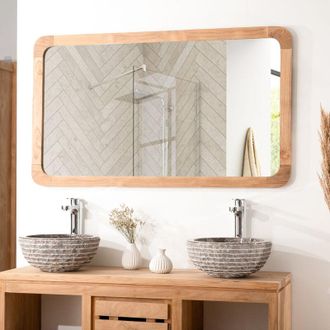 Wanda Collection Wanda Collection - Espejo grande teca retro 120 x 70 cm