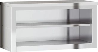 vidaXL Kitchen Wall Cabinet with Shelf Stainless Steel Vidaxl