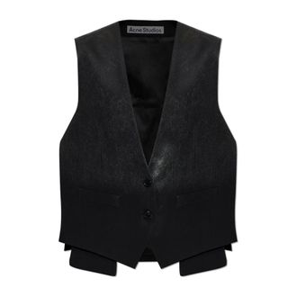 Acne Studios Vests, female, Black, Size: L Shiny Effect Vest