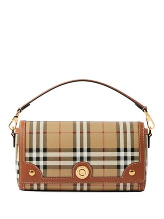 Burberry check-pattern top handle bag - Brown