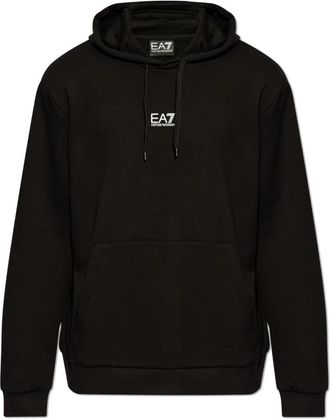 Emporio Armani Sweatshirt met logo - Heren - Hoodies - Zwart - 3XL - Katoen - Hoodies & sweatvesten