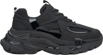 Estro & Luminara ES8 Chunky Platform Lage Sneakers - Dames - Sneakers - Zwart - 39 EU - Leer - Schoenen
