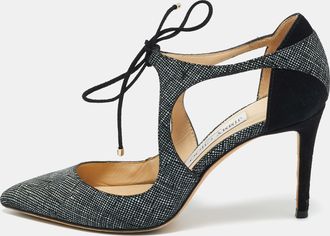 Jimmy Choo London Black/grey Texture Suede Vanessa Pumps