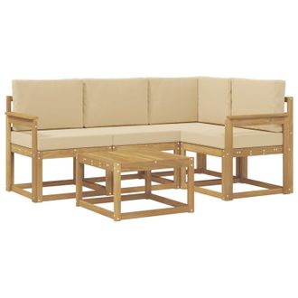 vidaXL Conjunto De Sof&aacute;s De Exterior Con Coj&iacute;n 5 Pcs Y Beige Vidaxl