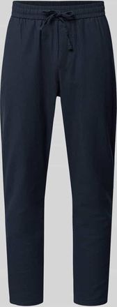 Only & Sons Tapered Leinenhose aus Baumwoll-Leinen-Mix Modell LINUS in Dunkelblau, Gr&ouml;&szlig;e XXL