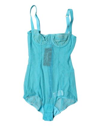 Dolce & Gabbana Womens Blue Tulle Balconette Bra Bodysuit Underwear Nylon Elastane Clothing