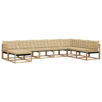 vidaXL Conjunto De Sof&aacute;s De Exterior Con Coj&iacute;n 8 Pcs Y Beige Vidaxl