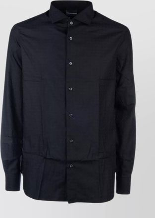 Emporio Armani structured collar long sleeves textured fabric
