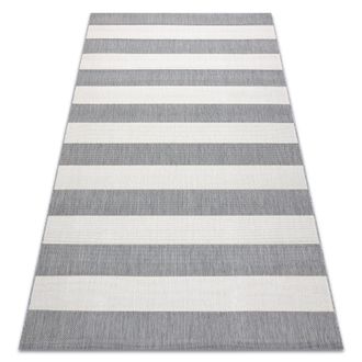 RugsX Rugsx - Alfombra De Cuerda Sisal Flat 48644/637 Rayas White 120x170 Cm