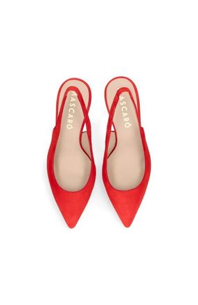 Ursula Mascar&oacute; Suede Pointed Toe Slingback in Red at Nordstrom, Size 37.5