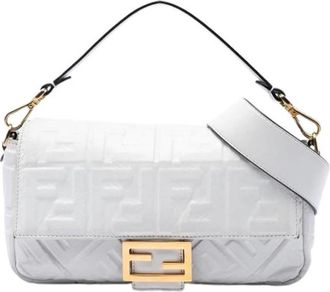 Fendi Pre-owned Baguette Satchel - Dames - Vintage Schoudertas - Wit - ONE Size - Leer - Vintage