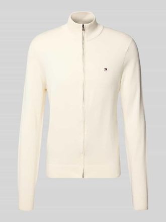 Tommy Hilfiger Regular Fit Strickjacke aus reiner Baumwolle in Ecru, Größe XXXL