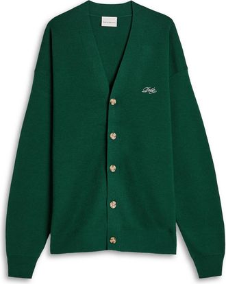 Drôle de Monsieur DRÔLE DE Monsieur Le Cardigan Drôle Embroidered Knit Cardigan - Dark Green - XL