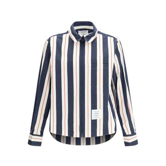 Thom Browne Striped Pattern Shirt - male - Thom Browne - Casual Shirts - Multicolor - L - Shirts