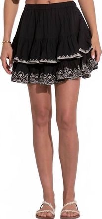 Elan Boho Babe Ruffle Skirt In Black