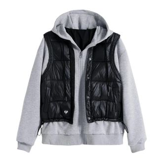 Desigual Winter Jackets, female, Gray, Size: M Sweat Chaleco