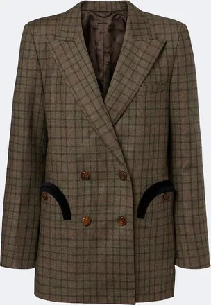 Blaz&eacute; Milano Blaz&eacute; Milano Everyday checked wool and cashmere blazer
