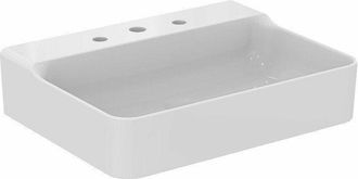 Ideal Lavabo Conca 600x450x165mm, Lijado Blanco Con Ideal Plus 3 Orificios Para Grifer&iacute;a, Sin Rebosadero Ideal Standard