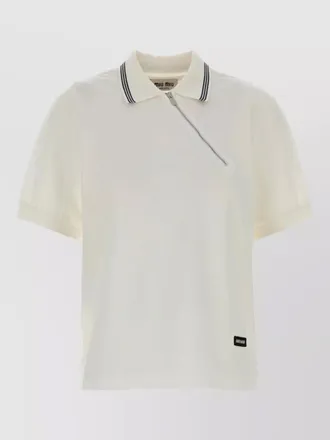 Miu Miu cotton piqu&eacute; polo shirt