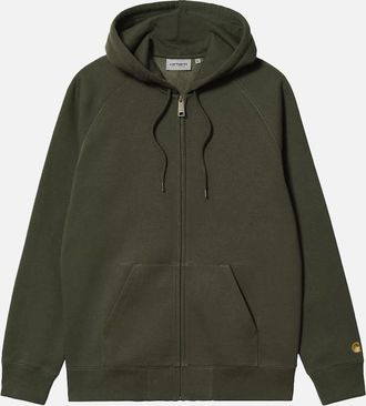 Carhartt Work in Progress Mens Carhartt WIP Hooded Chase Jacket Olive/Gold - Size: 38