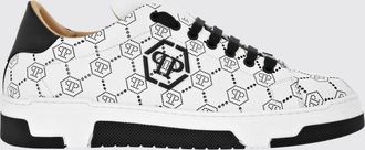Philipp Plein Sneakers basse in pelle con logo Hexagon in strass
