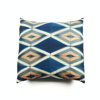 Studio Variously Tisa Black Handcrafted Shibori Print Mulberry Silk Pillow - Cover + Insert in Black/indigo at Nordstrom