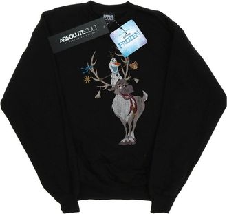Disney Heren Frozen Sven en Olaf Kerst Ornamenten Sweatshirt (Zwart)