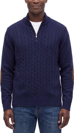 Raffi Cable 1/4-Zip Wool & Cashmere-Blend Mock Neck Sweater
