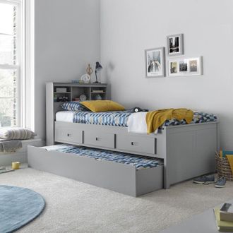 Bedmaster Venus Grey Guest Bed With Drawers And Memory Foam Mattress