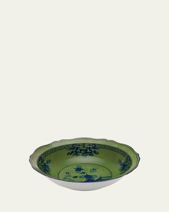 Ginori 1735 Oriente Italiano Malachite Deep Round Serving Bowl