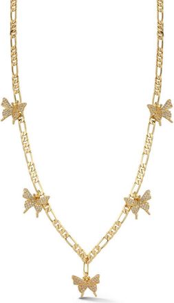 Sphera Milano Cubic Zirconia Butterfly Necklace in Gold at Nordstrom Rack