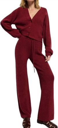 Nation Ltd Rachelle Cozy Ribbed Pants In Danish Red