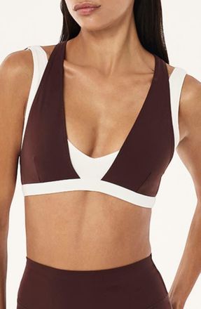 P.E Nation Unity Sports Bra in Mahogany/whisper White at Nordstrom, Size X-Large