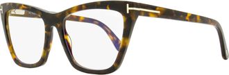 Tom Ford Womens Magnetic Clip-on Eyeglasses TF5971-B 052 Dark Havana 54mm