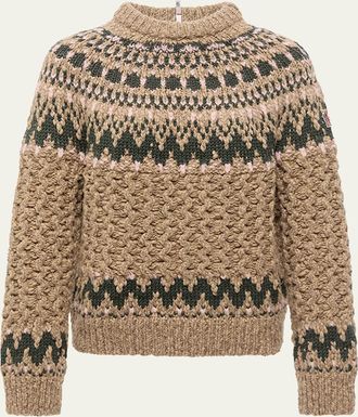 Moncler Cable-Knit Fairisle Sweater