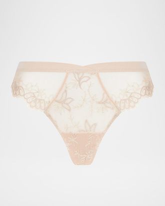 Lise Charmel Elegance Artist Floral-Embroidered Thong