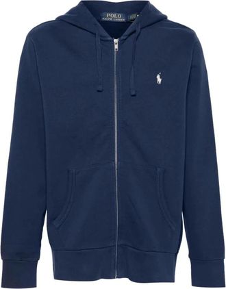 Polo Ralph Lauren Sweatshirt met lange mouwen - Heren - Vesten met rits - Blauw - S - Katoen - Hoodies & sweatvesten