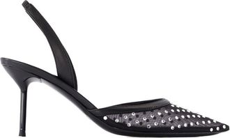 PARIS TEXAS Womens Lidia Slingback 70 Pump Black Synthetic