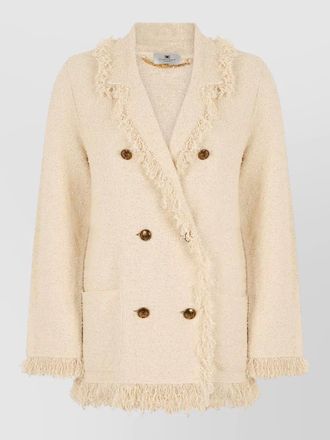 Elisabetta Franchi double-breasted fringed blazer
