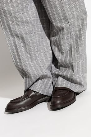 Emporio Armani Leather Loafers, Mens, Brown