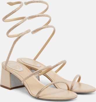 Rene Caovilla Cleo crystal-embellished satin sandals