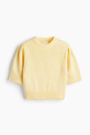 H&M Rib-knit Top in Light Yellow at Nordstrom, Size Xx-Large